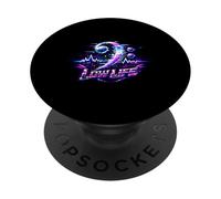 Vibrant Glitch Bass Clef Electronic Music Art PopSockets Adhesive PopGrip