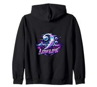 Vibrant Glitch Bass Clef Electronic Music Art Zip Hoodie
