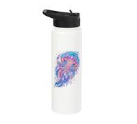 Vibrant Glowing Jellyfish Stainless Steel Insulated Water Bottle