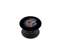 Vibrant Golden Saxophone in a Cosmic Galaxy of Musical Notes PopSockets Adhesive PopGrip