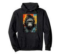 Vibrant Gorilla Abstract Paint Splatter Art Pullover Hoodie