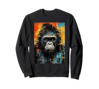 Vibrant Gorilla Abstract Paint Splatter Art Sweatshirt
