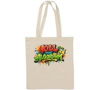Vibrant Graffiti Style Typography Natural Cotton Tote Bag White