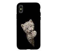 Vibrant Green Eyed Leopard Cub Big Cat Design Case for iPhone X/XS