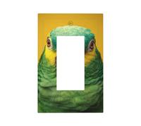 Vibrant Green Parrot Light Switch Wall Plate Faceplate Cover Single Rocker 1 Gang Decorator Outlet Receptacle Covers for Home Kitchen Room Bathroom Decor