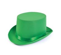 Vibrant Green Satin Top Hat (1 Pc) - Perfect Accessory for Parties, Weddings, Festivals, Music, St. Patricks, World Book Day, & More Halloween Halloween