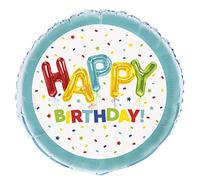 Unique Foil Balloon Vibrant Happy Birthday Round 45 cm - Perfect for Any Age Celebration - 1 Pc