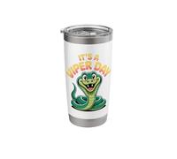Vibrant Happy Serpent Fun Bright Jungle Pit Snake Viper Stainless Steel Insulated Tumbler