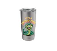 Vibrant Happy Serpent Fun Bright Jungle Pit Snake Viper Stainless Steel Insulated Tumbler