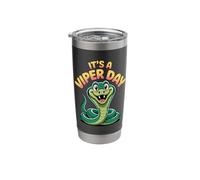 Vibrant Happy Serpent Fun Bright Jungle Pit Snake Viper Stainless Steel Insulated Tumbler