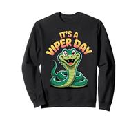 Vibrant Happy Serpent Fun Bright Jungle Pit Snake Viper Sweatshirt