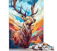 Vibrant Highland Deer Paper Jigsaw Puzzle for Adults 1000 Piece Puzzles for Teenagers Creative Jigsaw Puzzles Family Challenging Games Toys Gifts 38x26cm/1000pcs