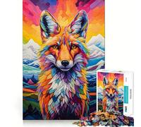 Vibrant Highland Fox Adults Puzzles 1000 Piece Jigsaws Recall Skill Fun High Precision Die Cut Easy to Learn Family Enjoyment (50x75cm)