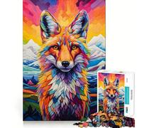 Vibrant Highland Fox Jigsaw Puzzle 1000 Piece Creative Skill Toy Clean Cut Sturdy Components Travel-friendly Brain Game Gift (38x52cm)