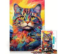Vibrant Highland Kitty 1000 Piece Jigsaw Puzzles for Teenagers Recall Fun Play Tight Interlock No Gaps Family Fun Night Activity (50x75cm)