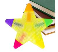 Vibrant Highlighter Pens - Multicolor Star-Shape Marker Set, Chisel Tip Smooth Ink Flow, Barrel Grip Comfortable, Stationery Artistic Tool, Note Taking for Journal