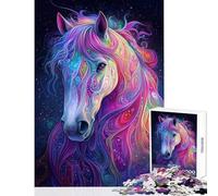 Vibrant Horse Art Jigsaw 1000 Pieces for Teenagers Improve Overall Mental Performance Mindful Soothing Leisure Game (38x26cm)