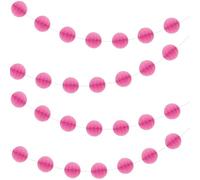 Vibrant Hot Pink Paper Honeycomb Ball Garland (2 Meters) 1 Piece - Elegant Party Decoration for Events and Celebrations