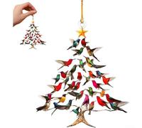 Vibrant Hummingbird Christmas Ornament, Stacked 3D Acrylic Pendant (8cm) For Tree/Winter Decor, Transparent Colorful Holiday Decoration, Indoor/Outdoor Use, Perfect Gift-for Bird Lovers(1)