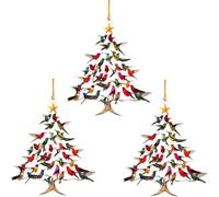 Vibrant Hummingbird Christmas Ornament, Stacked 3D Acrylic Pendant (8cm) For Tree/Winter Decor, Transparent Colorful Holiday Decoration, Indoor/Outdoor Use, Perfect Gift-for Bird Lovers(3)