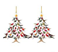 Vibrant Hummingbird Christmas Ornament, Stacked 3D Acrylic Pendant (8cm) For Tree/Winter Decor, Transparent Colorful Holiday Decoration, Indoor/Outdoor Use, Perfect Gift-for Bird Lovers(2)