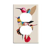 Vibrant Hummingbird Light Switch Cover Plates/Outlet Covers, Colorful Avian Art for Home Decor, Thermoplastic Wall Plates, Standard Size Single Duplex Outlet
