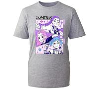Vibrant Hunterx Art T-Shirt, Retro Kpop Anime Band Design, Demon Hunter Inspired Member Fan Shirt (Heather Grey, 11 Years)