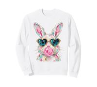 Vibrant Impasto Bunny Heart Sunglasses Bubblegum Sweatshirt