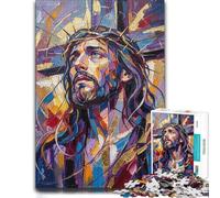 Vibrant Impasto Portrait of Jesus Christ Jigsaw Puzzle, 1000 Piece | Choose a New Year gift for adults on January afternoons for shared leisure.