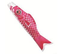Vibrant Japanese Carp Windsock Fish Flag Kite Satin Material 100cm Long For Backyard Garden Decor Eye Catching Outdoor Hanging Streamer(Pink 100cm)