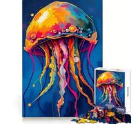 Vibrant Jellyfish Art Jigsaw Puzzles for Teenagers 1000 Piece Thought Training Quiet Recreation Uniform Cut Unique Xmas Gift (38x26cm)