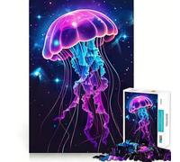 Vibrant Jellyfish Jigsaw Puzzles 1000 Cognitive Skill Toy Smooth Burr Free Surface Relaxing Indoor Group Activity (38x52cm)