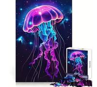 Vibrant Jellyfish Jigsaw Puzzles 1000 Pieces Cognitive Skill Gentle Pastime Solid Lock Unique Xmas Gift (50x75cm)