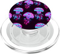 Vibrant Jellyfish Pattern Luminous Sea PopSockets PopGrip for MagSafe