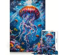 Vibrant Jellyfish Underwater 1000 Piece Jigsaw Puzzles for Adults Jigsaw Brain Wellness Calm Recreation Perfect Lock Festive Gift (50x75cm)