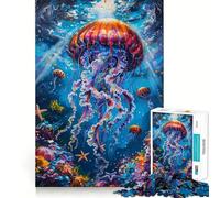 Vibrant Jellyfish Underwater 1000 Piece Puzzle For Adults Mind Skill Play Laser Cut for Flawless Fit Rewarding Activity for Rainy Days (50x75cm)