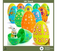Vibrant Jumbo Plastic Easter Eggs, 12 Pcs 7" Assorted Colors Party Favors