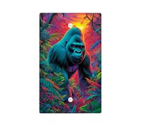 Vibrant Jungle Gorillas Light Switch Cover Plates/Outlet Covers, Tropical Colorful Wildlife Decor for Home Accents, Thermoplastic Wall Plates, Standard Size Blank Cover Plate