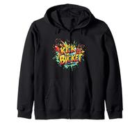 Vibrant Kick the Bucket Costume for Idiom Speech Fans Zip Hoodie