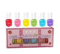 Vibrant Kids Polish - Quick Dry Peel Off Nail Set, 6 Piece Fingernail Polish with Fast Drying Feature, Safe Formula Gel Collection, Playful Colors with Cute Style, Beauty Kit for Party Events