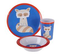 Vibrant Kids Ralph Raccoon 3 Piece Dinner Set, Durable Children Dining Set, Compact Raccoon Dining Set Premier Housewares Multi One Size