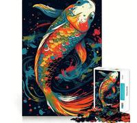 Vibrant Koi Jigsaw Puzzles for Adults 1000 Mind Boost Game Uniform Size Precise Pieces Travel-friendly Brain Game Gift (38x26cm)