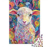 Vibrant Lamb Art 1000-Piece Puzzle for Adults, 70x50cm/1000pcs, White Pieces with A Smooth Surface; for Quiet Downtime Without A Screen