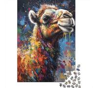 Vibrant Laughing Rabbit Jigsaw Puzzle, 1000 Pieces, 52×38cm, Recycled Paper, Psychedelic Pop Art Bunny Portrait, for Adults & Ages 12+, Decompression Family Game, Celebration Gifts