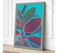Vibrant Leaf Composition Canvas Wall Art Print 36x24 Inch (91 x 61 cm)