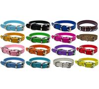 Vibrant Leather Dog Collar for Puppy, Cat, Kitten, Dogs - For Small, Medium, Large & Extra Large Pet Collars (Extra Large (45cm - 55cm Neck), Red)