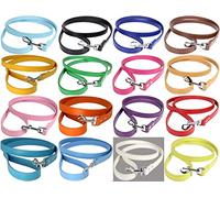 Vibrant Leather Dog Lead For Puppy, Dogs in 3 Sizes - For Small, Medium & Large Pet Bright Colour Leash (Purple, Large (120cm x 2cm))