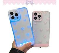 Vibrant Led Bow Phone Case, Designed Specifically For Women, Features A Built-In Colorful Led Light-Up Feature That Lights Up When A Call Comes In. Compatible For Iphone (Pink,for iPhone13pro)