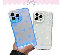 Vibrant Led Bow Phone Case, Designed Specifically For Women, Features A Built-In Colorful Led Light-Up Feature That Lights Up When A Call Comes In. Compatible For Iphone (White,for iPhone16)