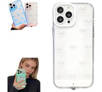 Vibrant LED Bowknot Phone Case, Built-in LED Colorful Glowing Cell Phone Cover, Glow Compatible with iPhone 11/12/13/14/15/16/17 Pro/ProMax (White,for iPhone17ProMax)